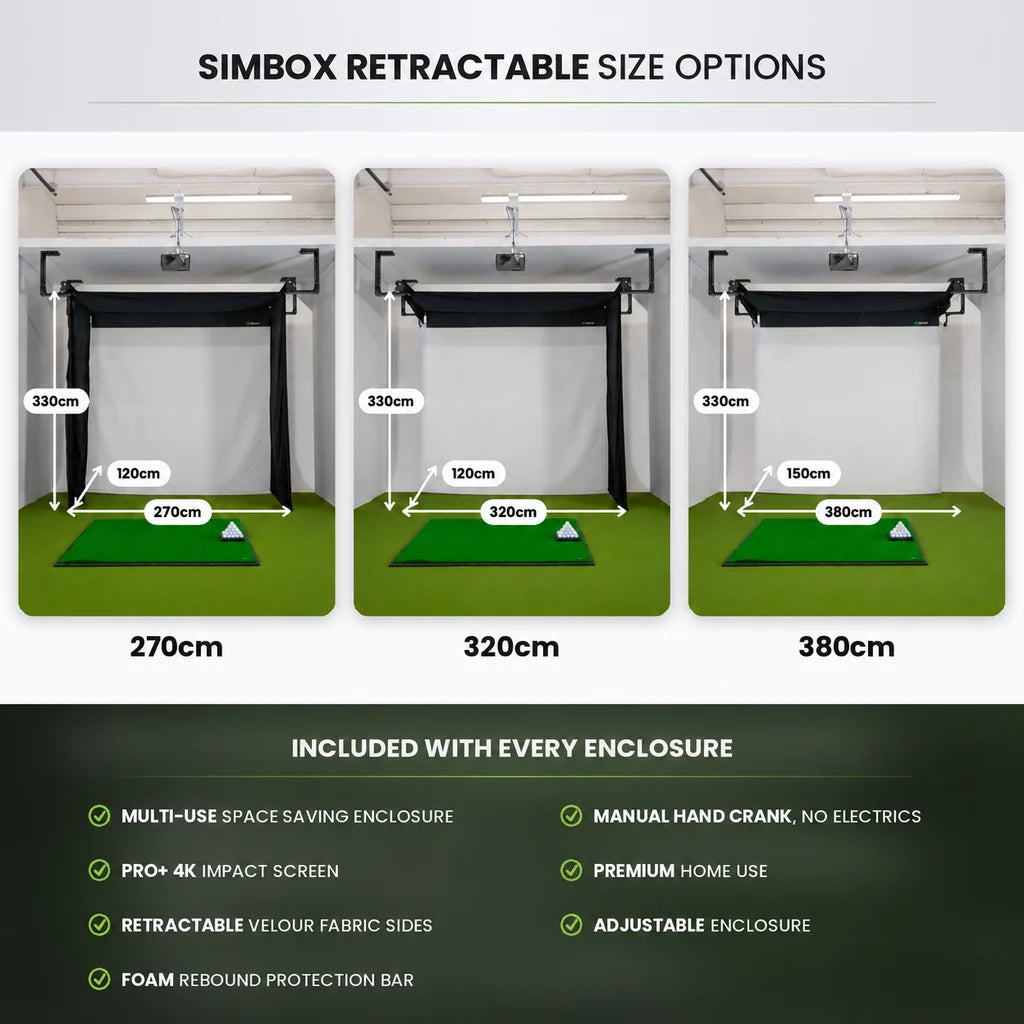Bushnell Launch Pro Retractable Simbox Home Golf Simulator Package